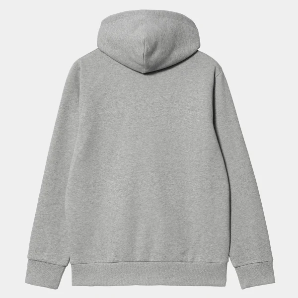 Cheap Carhartt WIP Hooded Script Embroidery Sweat Grey Heather / White