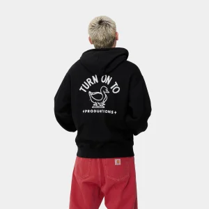 Sale Carhartt WIP Hooded Stamp Sweat Black / White