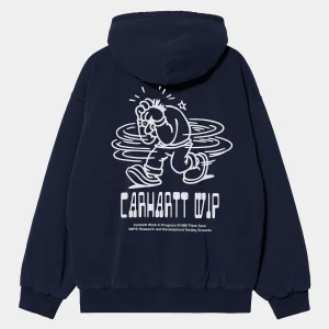 Best Carhartt WIP Hooded Think Tank Sweat Jacket Blue / White