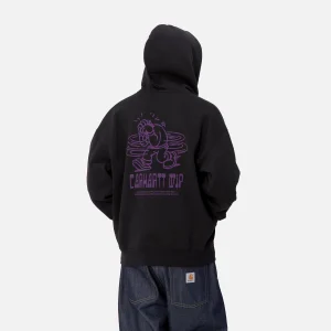 Outlet Carhartt WIP Hooded Think Tank Sweat Jacket Black / Purple