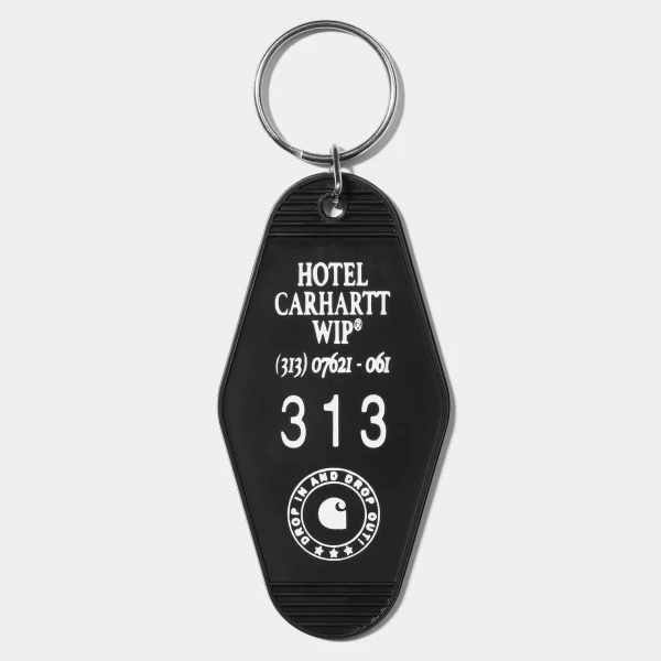 Discount Carhartt WIP Hotel Keys Keychain Black / White