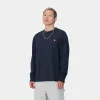 Best Sale Carhartt WIP L/S American Script T-Shirt Air Force Blue