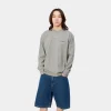 Outlet Carhartt WIP L/S American Script T-Shirt Grey Heather