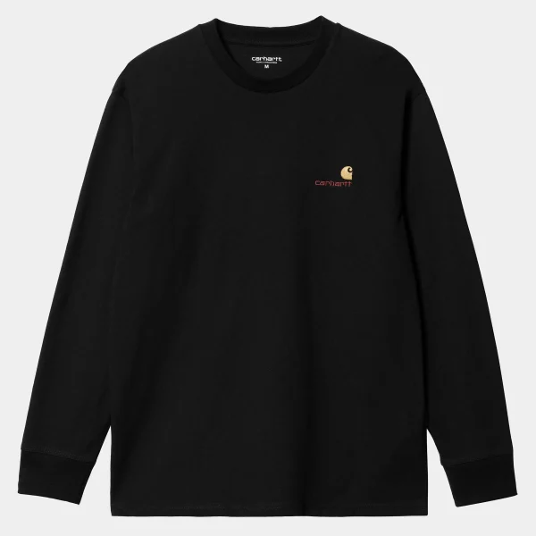 Cheap Carhartt WIP L/S American Script T-Shirt Black