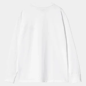 Cheap Carhartt WIP L/S American Script T-Shirt White