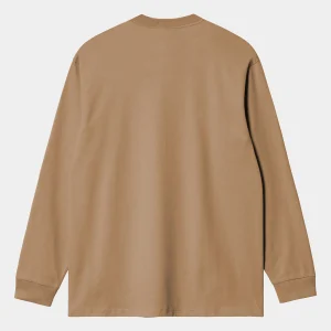 New Carhartt WIP L/S American Script T-Shirt Peanut