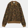 Hot Carhartt WIP L/S Arlo Polo Camo Leo Jacquard, Tamarind / Black