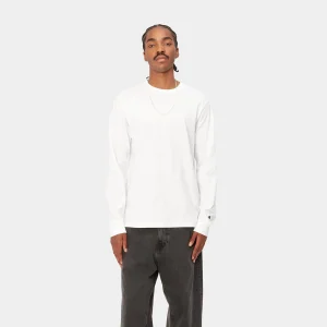 Clearance Carhartt WIP L/S Base T-Shirt White / Black