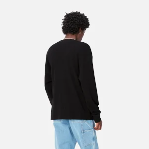 Sale Carhartt WIP L/S Basics Script T-Shirt Black / White