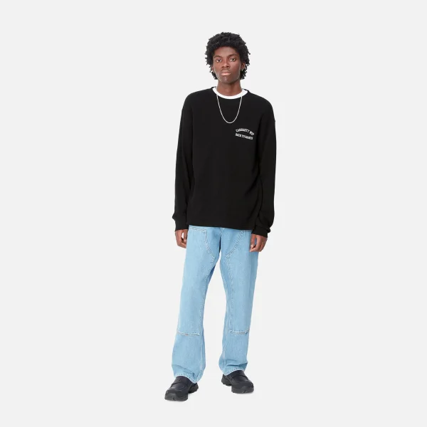 Sale Carhartt WIP L/S Basics Script T-Shirt Black / White