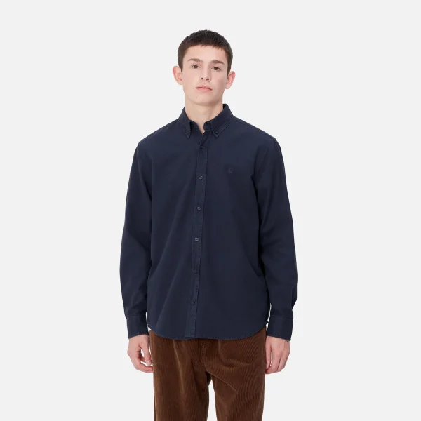 Best Sale Carhartt WIP L/S Bolton Shirt Air Force Blue