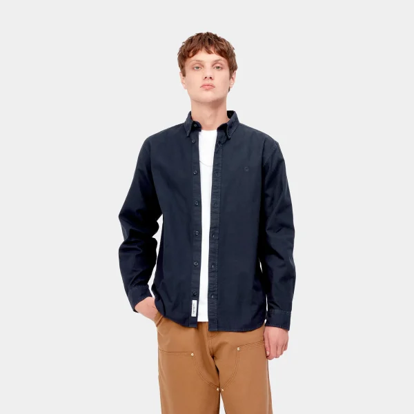 Fashion Carhartt WIP L/S Bolton Shirt Dark Navy