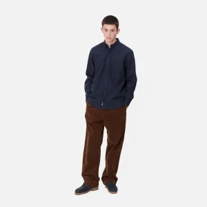 Best Sale Carhartt WIP L/S Bolton Shirt Air Force Blue