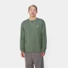 Cheap Carhartt WIP L/S Chase T-Shirt Duck Green / Gold