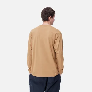 Sale Carhartt WIP L/S Chase T-Shirt Peanut / Gold