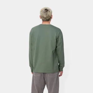 Cheap Carhartt WIP L/S Chase T-Shirt Duck Green / Gold