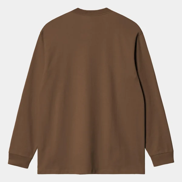 Fashion Carhartt WIP L/S Chase T-Shirt Chocolate / Gold