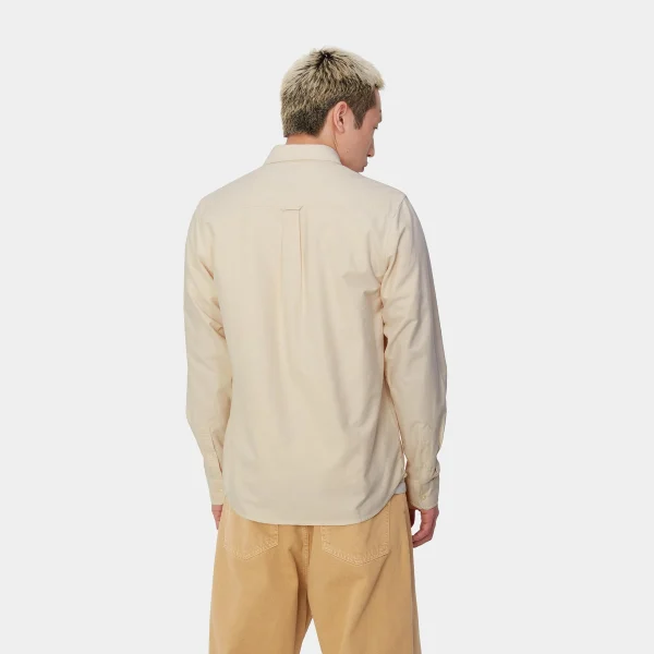 Hot Carhartt WIP L/S C-Logo Shirt Cornsilk / White