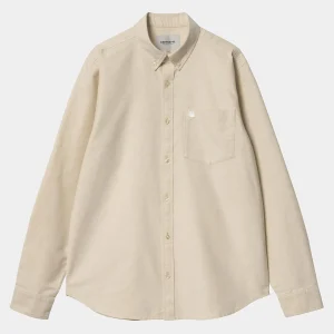 Hot Carhartt WIP L/S C-Logo Shirt Cornsilk / White