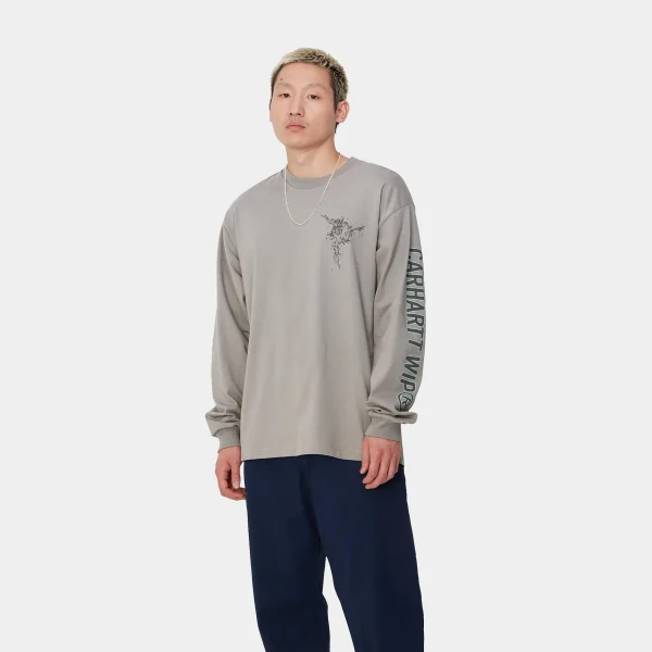 Shop Carhartt WIP L/S Coordinate T-Shirt Misty Grey