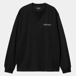 Fashion Carhartt WIP L/S Detroit Standard T-Shirt Black / White