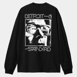 Fashion Carhartt WIP L/S Detroit Standard T-Shirt Black / White