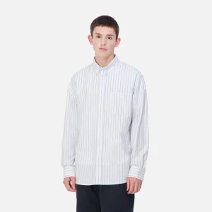 Cheap Carhartt WIP L/S Dowlen Shirt Dowlen Stripe, White / White