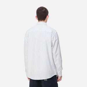 Cheap Carhartt WIP L/S Dowlen Shirt Dowlen Stripe, White / White