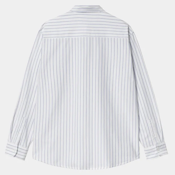 Cheap Carhartt WIP L/S Dowlen Shirt Dowlen Stripe, White / White