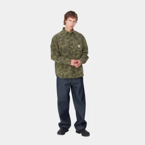 Online Carhartt WIP L/S Duck Shirt Camo Duck, Green / Office Green