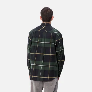 Clearance Carhartt WIP L/S Garnett Shirt Garnett Check, Sycamore Tree / Sycamore Tree