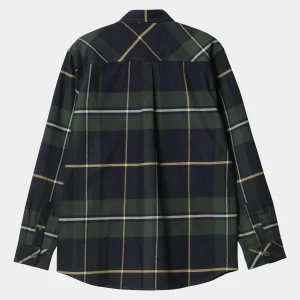 Clearance Carhartt WIP L/S Garnett Shirt Garnett Check, Sycamore Tree / Sycamore Tree