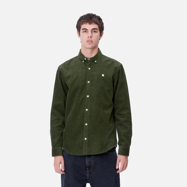 Cheap Carhartt WIP L/S Madison Cord Shirt Tarragon / Wax