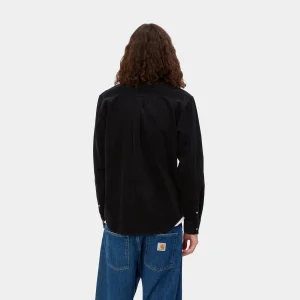 Shop Carhartt WIP L/S Madison Cord Shirt Black / Wax