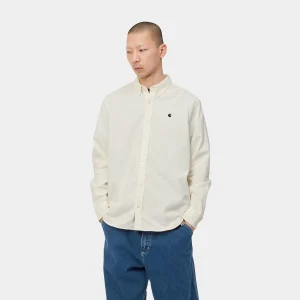 Clearance Carhartt WIP L/S Madison Fine Cord Shirt Wax / Black