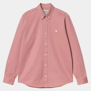 Cheap Carhartt WIP L/S Madison Shirt Dusty Rose / Wax