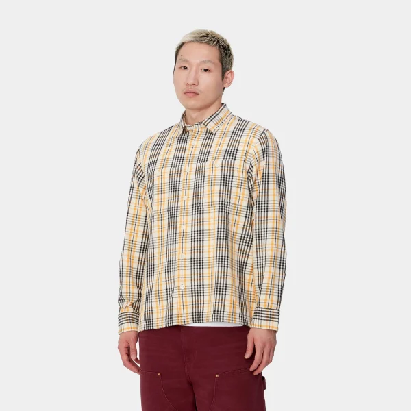 Clearance Carhartt WIP L/S Mandlik Shirt Mandlik Check, Natural