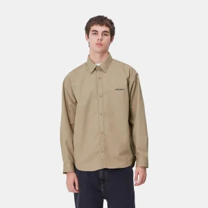 Cheap Carhartt WIP L/S Module Script Shirt Leather / Black