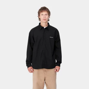 Outlet Carhartt WIP L/S Module Script Shirt Black / White