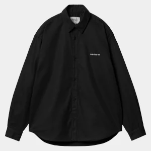 Outlet Carhartt WIP L/S Module Script Shirt Black / White