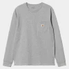 Online Carhartt WIP L/S Pocket T-Shirt Grey Heather