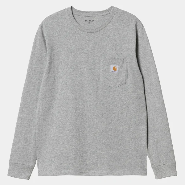 Online Carhartt WIP L/S Pocket T-Shirt Grey Heather