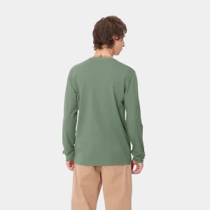 Outlet Carhartt WIP L/S Pocket T-Shirt Duck Green