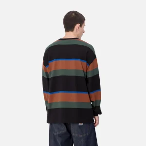 Discount Carhartt WIP L/S Sundling T-Shirt Sundling Stripe, Deep H Brown