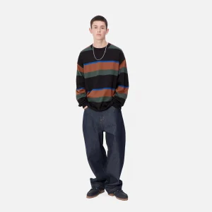 Discount Carhartt WIP L/S Sundling T-Shirt Sundling Stripe, Deep H Brown