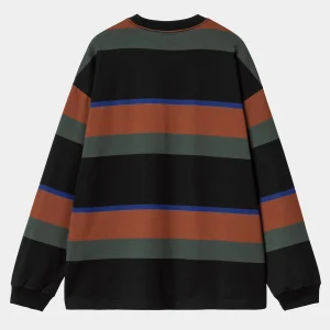 Discount Carhartt WIP L/S Sundling T-Shirt Sundling Stripe, Deep H Brown