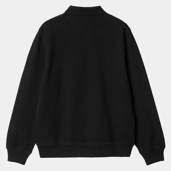 Fashion Carhartt WIP L/S Vance Rugby Shirt Black / White