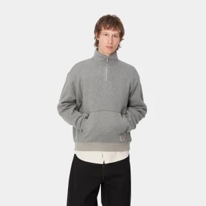 Cheap Carhartt WIP Luther Half Zip Sweat Misty Grey Heather