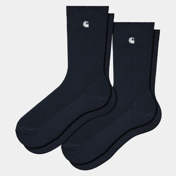 Outlet Carhartt WIP Madison Pack Socks Dark Navy / White + Dark Navy / White