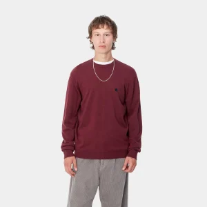 Outlet Carhartt WIP Madison Sweater Malbec / Black